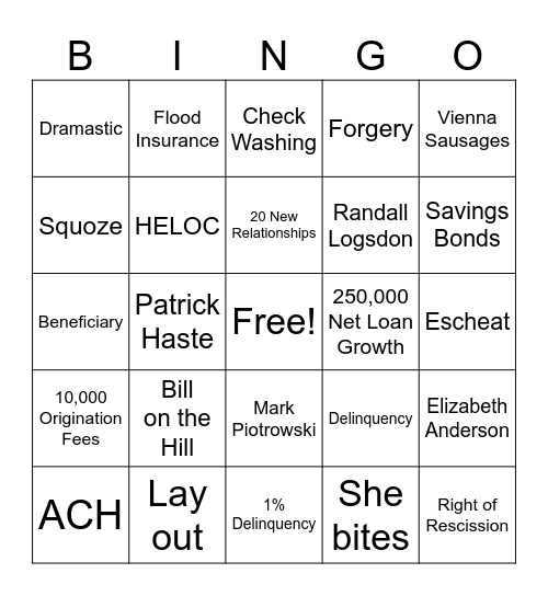 FSNB Bingo! Bingo Card