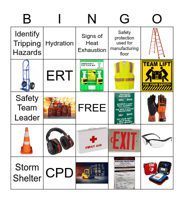 Safety Bingo Card