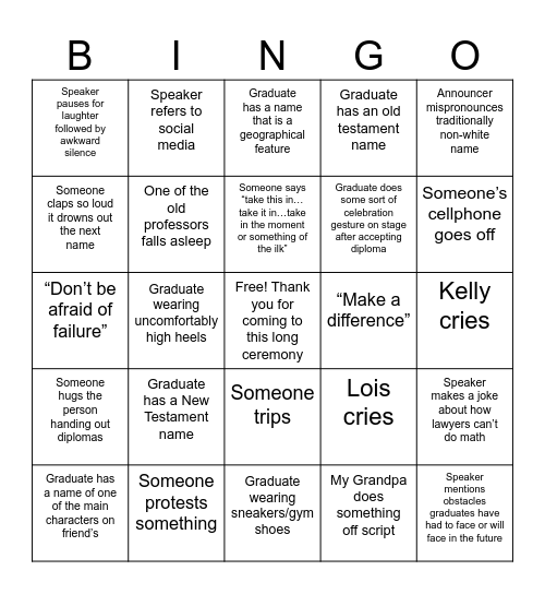 DePaul Law Graduation Bingo 2025 Bingo Card