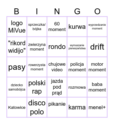 STOP CHAM Bingo Card