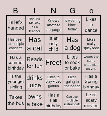 Icebreaker Bingo: Find Someone Who Bingo Card