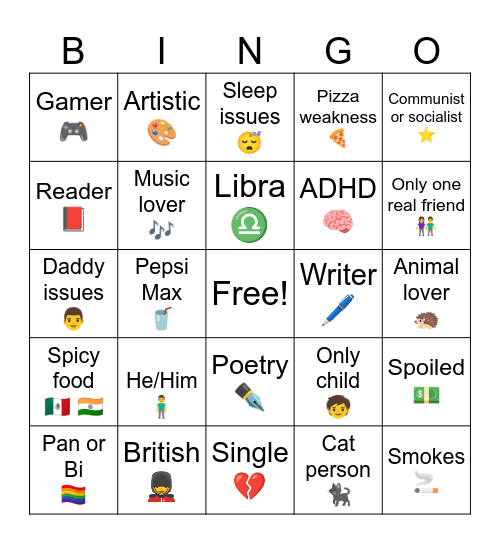 Mika’s Bingo Card