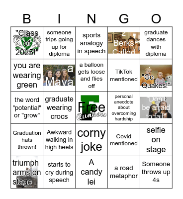 Graduation 2025 Bingo Card