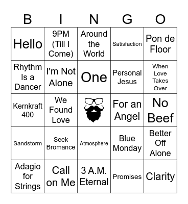 BLACK OUT | RD 3 | EDM 80's - 2012 Bingo Card