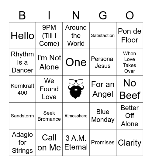 BLACK OUT | RD 3 | EDM 80's - 2012 Bingo Card