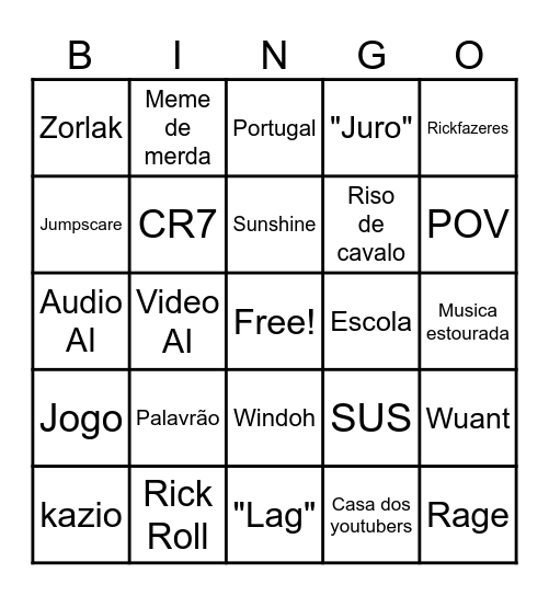 Wuant memes Bingo Card
