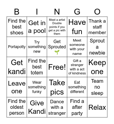 Force Fields Bingo Card