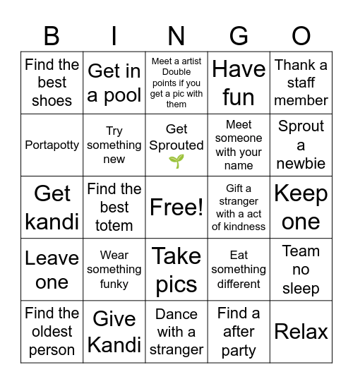 Force Fields Bingo Card