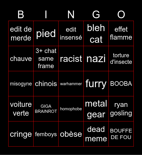 insta bingo Card