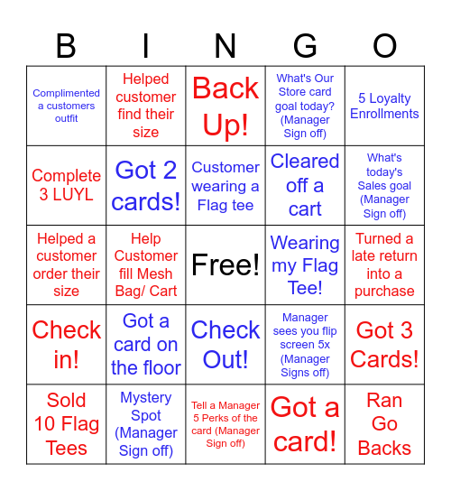 Memorial Weekend Bingo Card