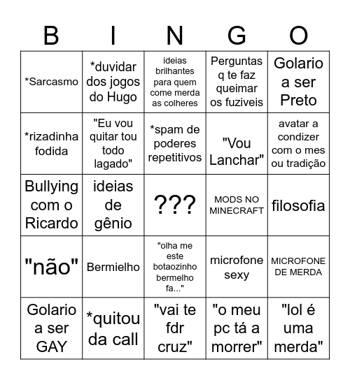 Bingo vom golario 1.0 Bingo Card