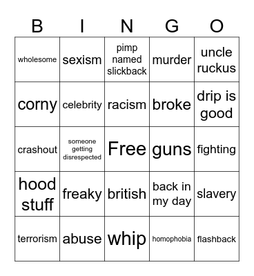 Boondocks bingo Card