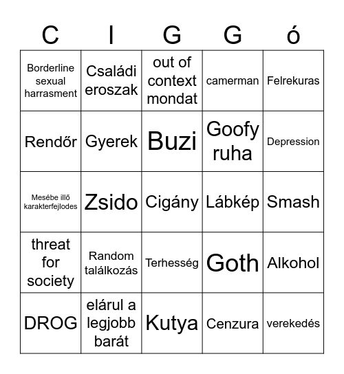 Családi Bingo Card