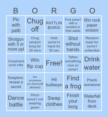 MemBORGial Day Bingo Card