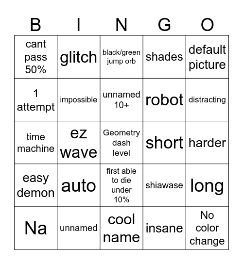 BEAT BOUNCE Bingo Card