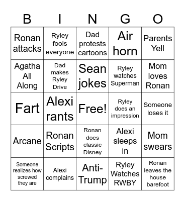 Sturtz Bingo Card