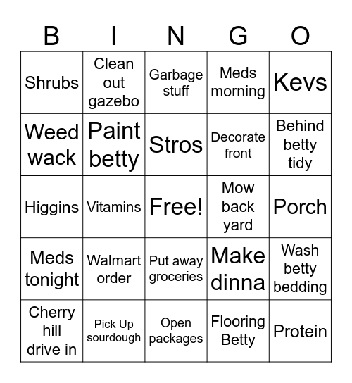 Sasstttr Bingo Card