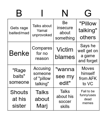 Sai Bingo VC Bingo Card