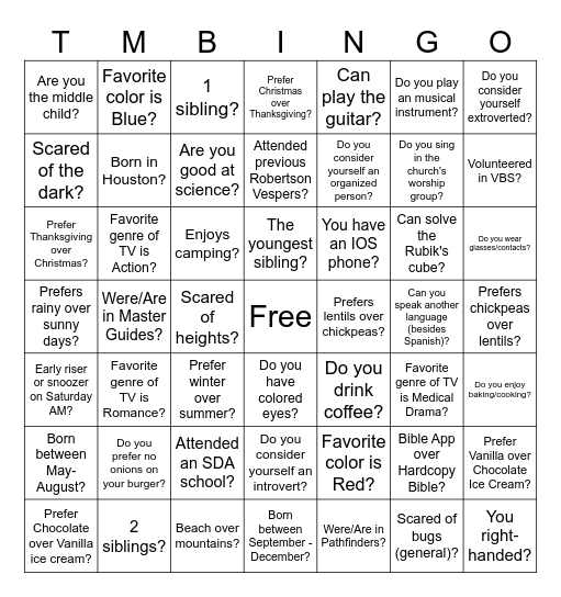 Ice Breaker Bingo Card