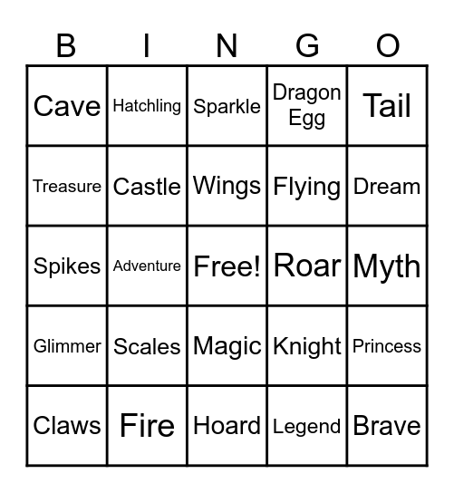 Dragon Bingo Mania! Bingo Card