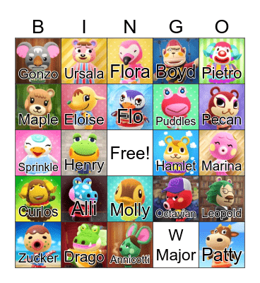 Animal Crossing Bingo Card