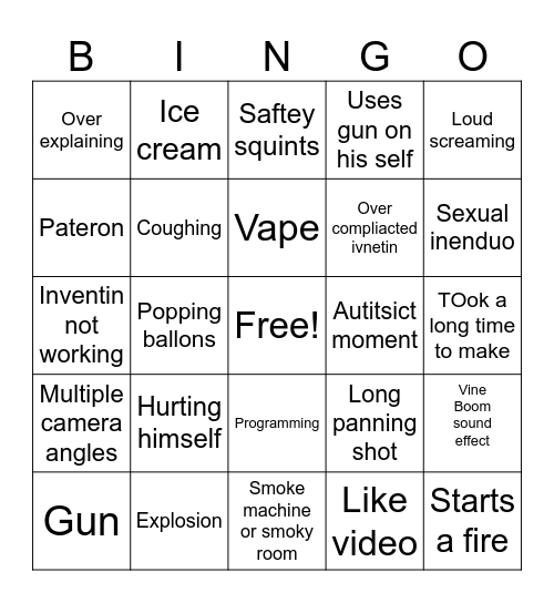 Nbing Bingo Card