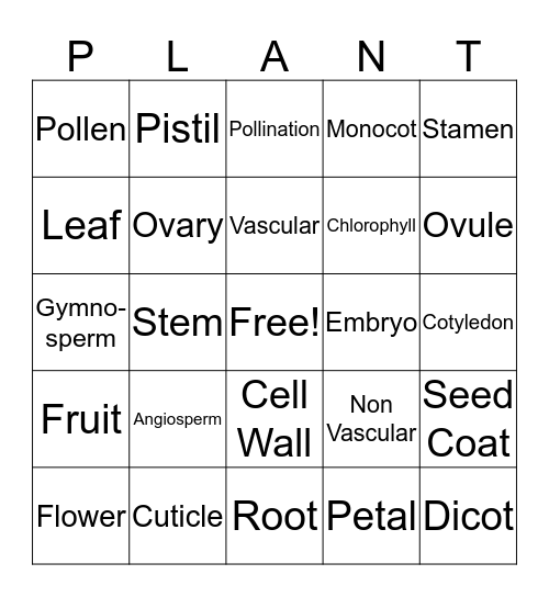 Plant Bingo #1 Bingo Card
