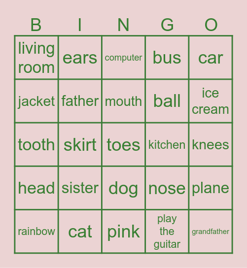 KIDS BOX 1 Bingo Card