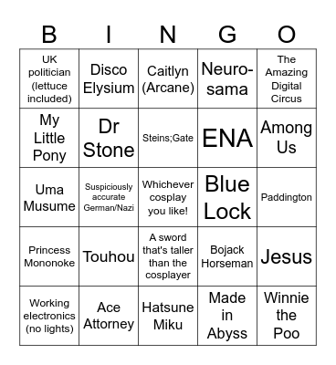 London MCM May 2025 Bingo Card