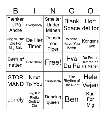 25 ÅR!! Bingo Card