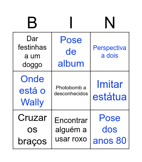 Bingo Date Bingo Card