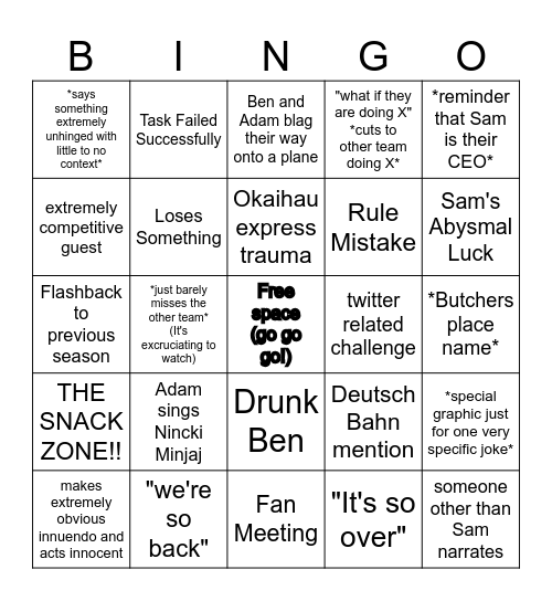 Jet Lag: The Bingo Card Bingo Card