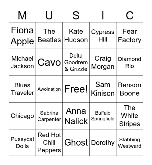 Music_05242025 Bingo Card