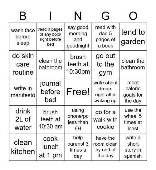 SUMMER BINGO! Bingo Card