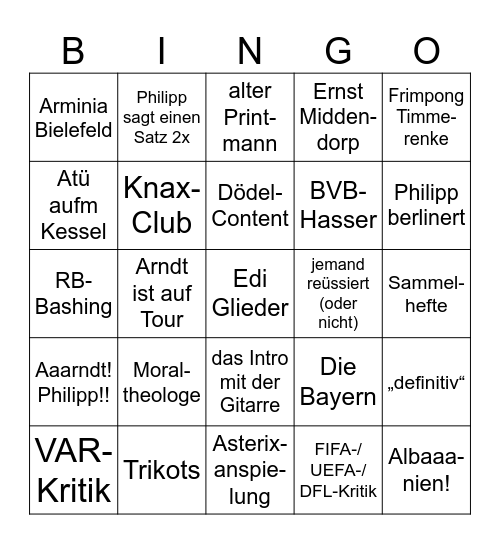 Zeigler & Köster — Der Fußball-Podcast von 11 FREUNDE Bingo Card