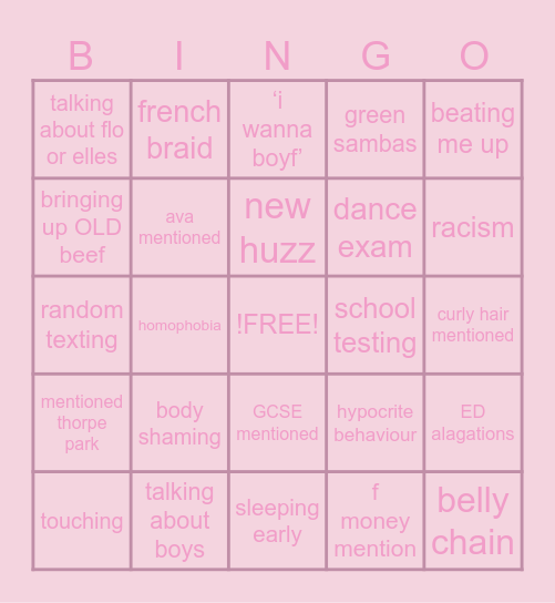 Elsabel Bingo Card