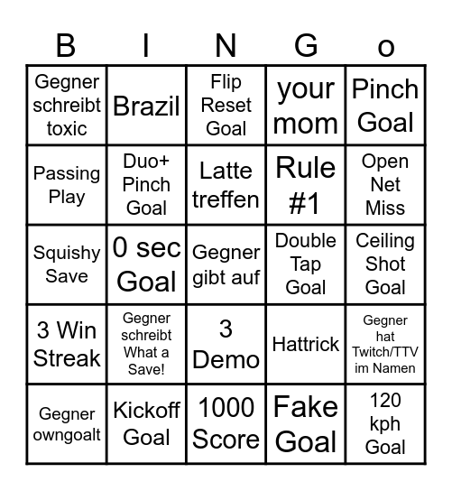 RL Bingo Card