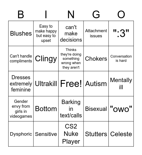 Puppy Bingo Card
