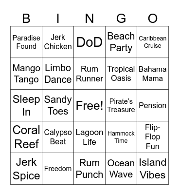 Retirement Bingo Card