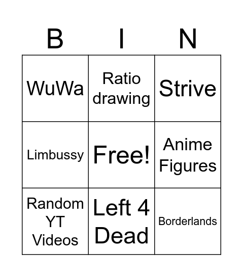 chilly-chat bingo Card