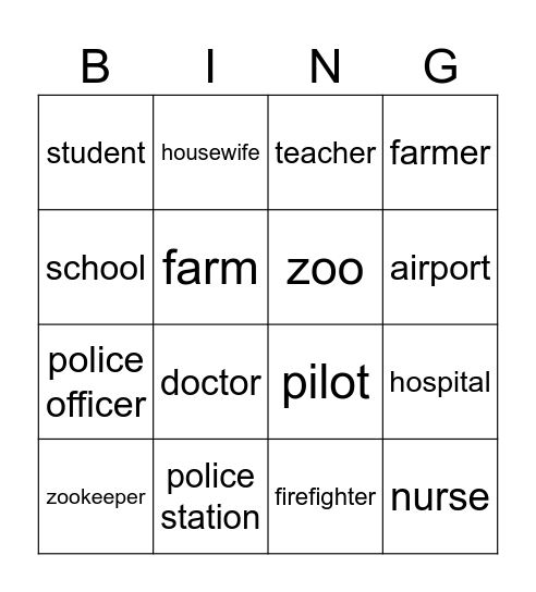 Jobs Bingo Card