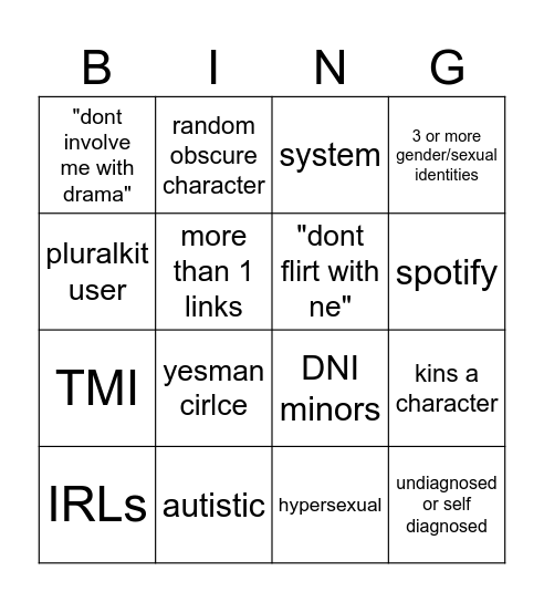 PonYown Bingo Card