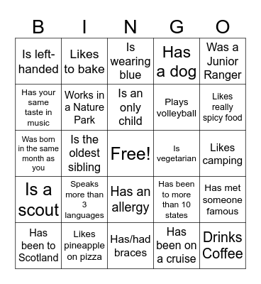 Icebreaker Bingo: Find Someone Who Bingo Card