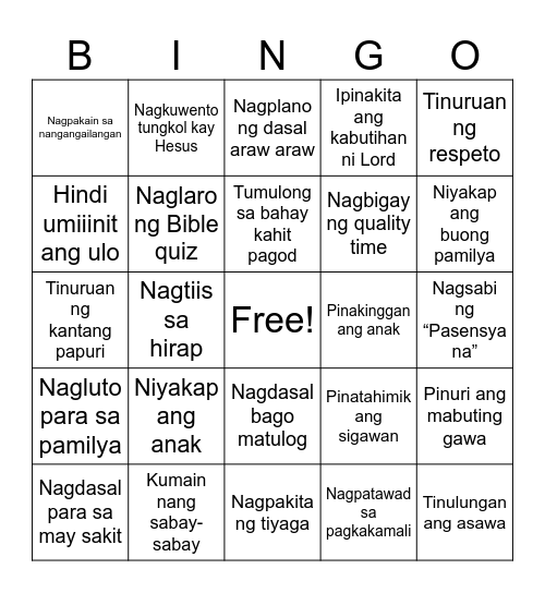 VICTORY NASUGBU - COUPLE'S GATHERING Bingo Card