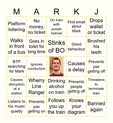 Mark Returns Bingo Card