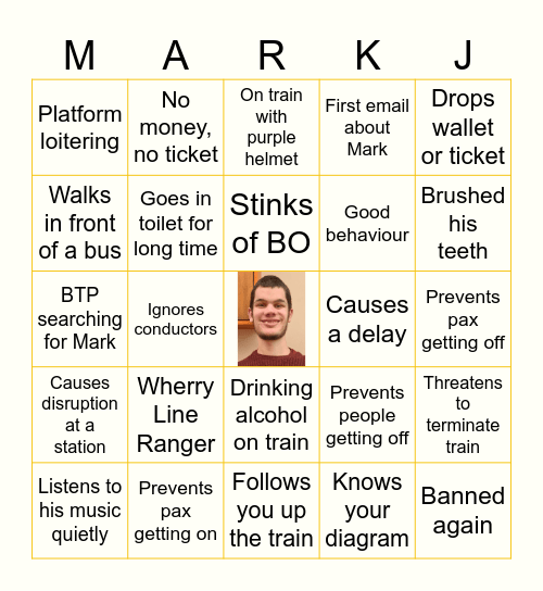 Mark Returns Bingo Card