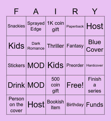 Feral Fairy Bingo Card