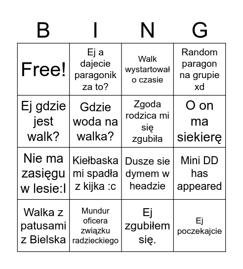 FWB-B mixtape Bingo Card