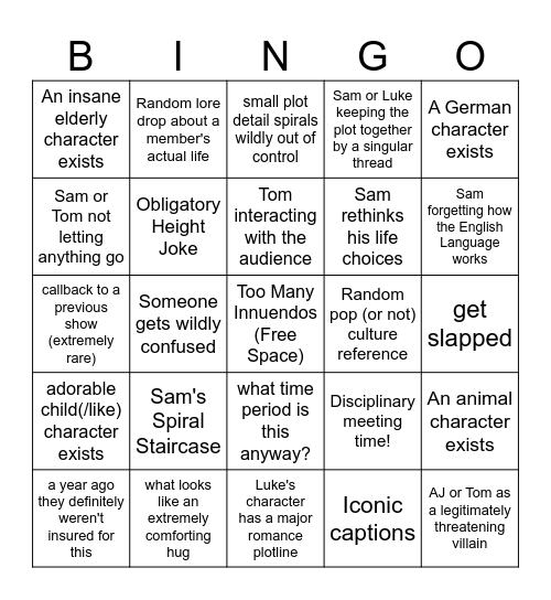 SFTH Longform Bingo Card