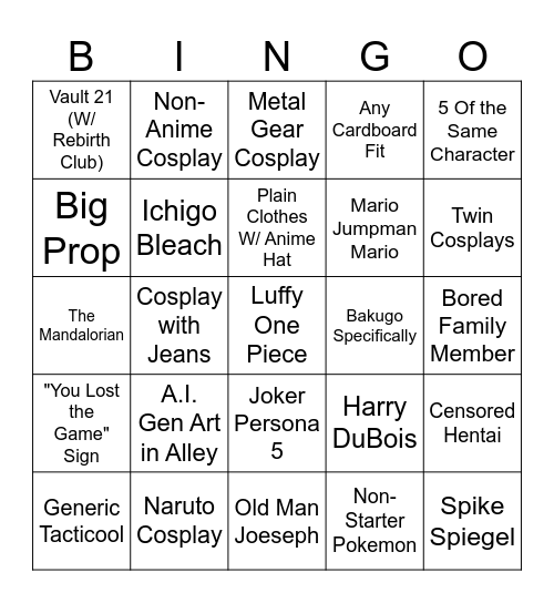 A.B. 2025 Bingo Card